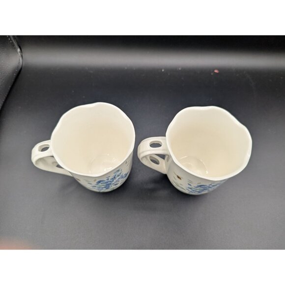 Set Of 2 Lenox Butterfly Meadow Mugs 12 Oz With Floral & Insect Design - Picture 7 of 8